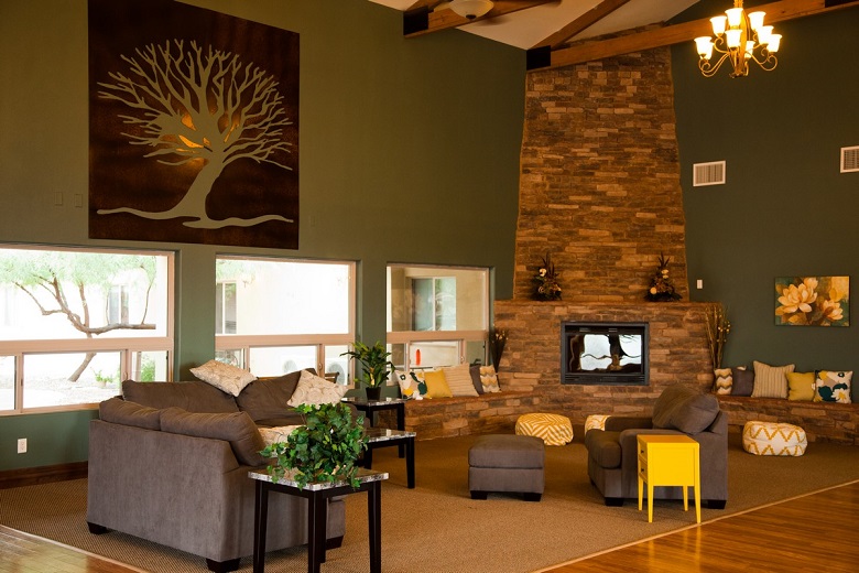 Mesquite Grove-Grand Entry Fireplace Sitting Area-RiverSource