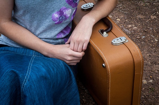 Girl with suitcase