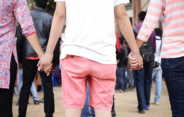 holding hands