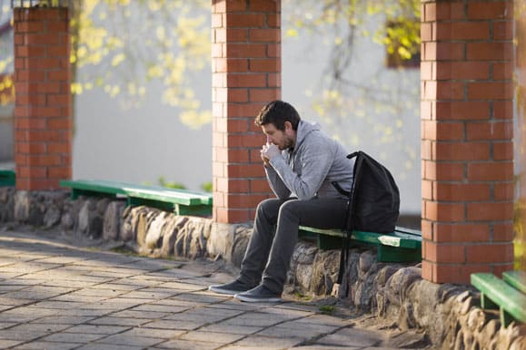 College Student Contemplating