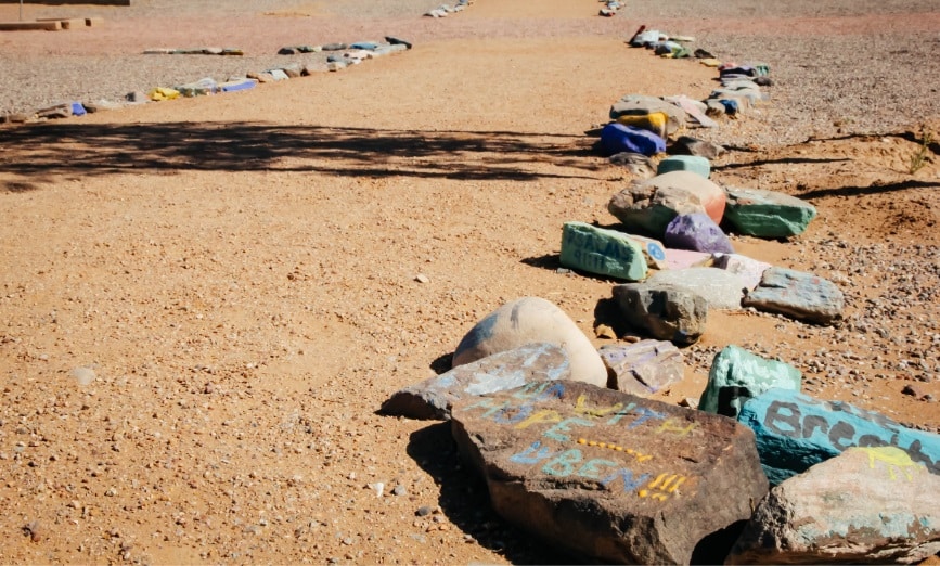 Sand and rock path at The River Source in Arizona