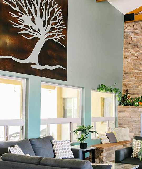 Decorated sitting area