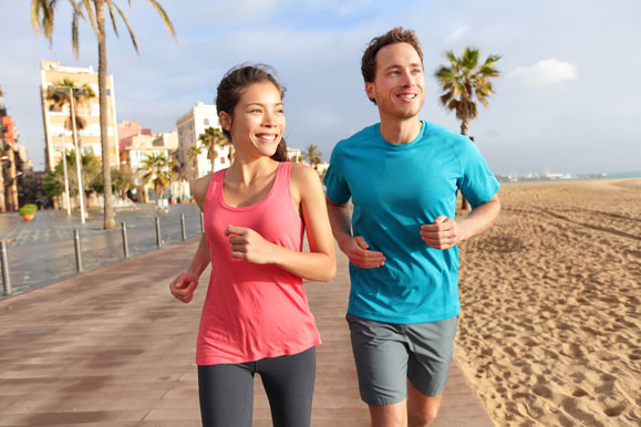 Two People Jogging
