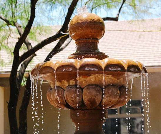 Fountain outside of The River Source Arizona Drug and Alcohol Rehab Center